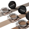 Three lines with pomades on them, each a diffrent shade of brown