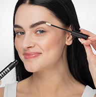 Close-up of the eye with Nanobrow eyebrow conditioner in the eyebrow area