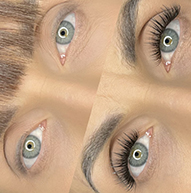 Before and after - enhanced brow and lashes